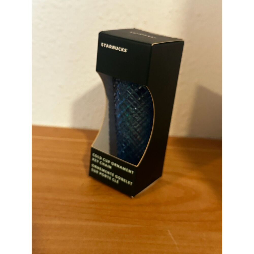 Starbucks 2022 Azure Jeweled Cold Cup Key Chain NWT - Picture 2 of 4
